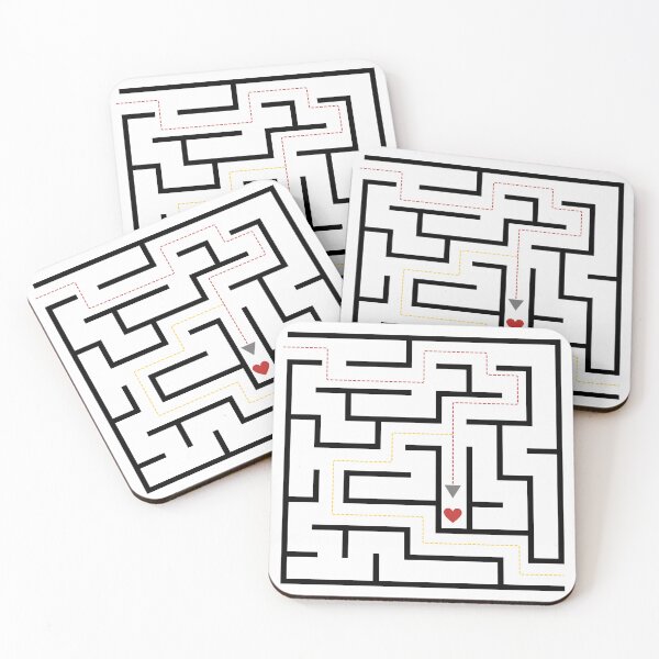 Item preview, Path to Love Minimalist Maze Design designed and sold by NoraStudioArt.