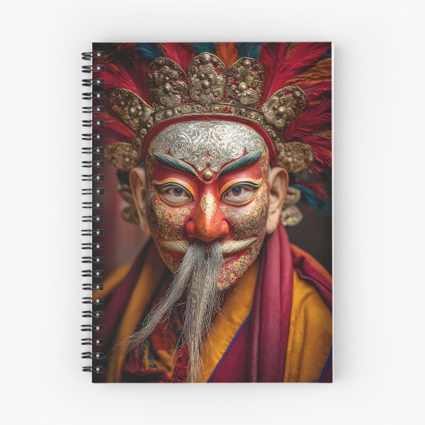Item preview, Vibrant Masked Performer with Festive Headdress designed and sold by Artessie.