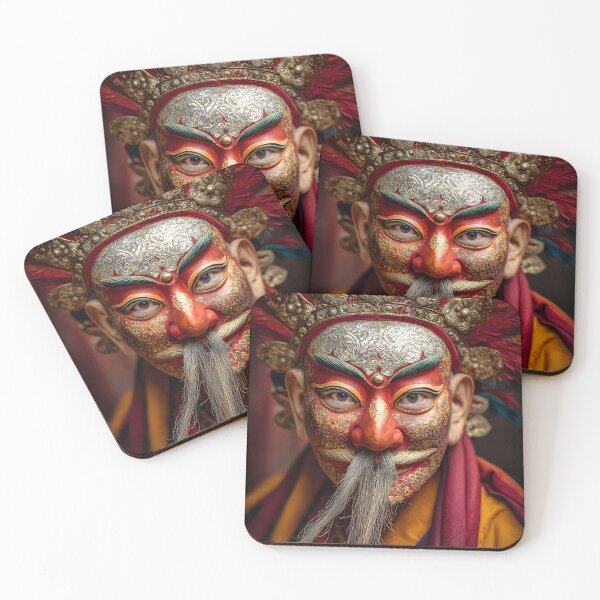 Item preview, Vibrant Masked Performer with Festive Headdress designed and sold by Artessie.