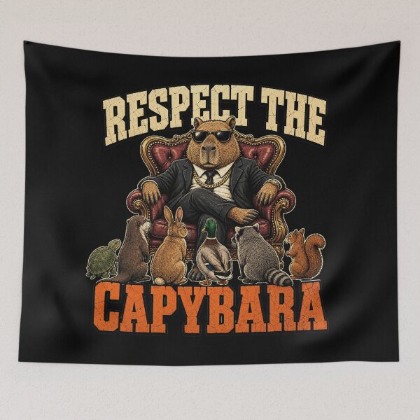 Item preview, Respect the Capybara - Vintage T-Shirt Illustration designed and sold by Uglyandcute.