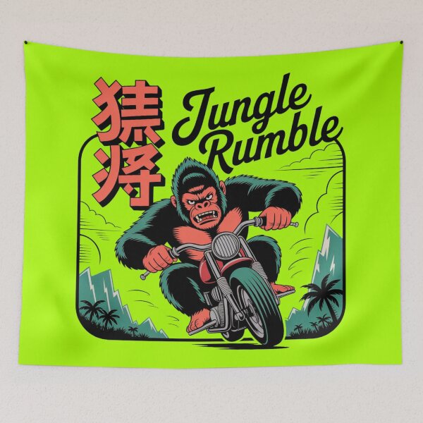 Item preview, Jungle Rumble - Cool Gorilla Biker Vintage Art designed and sold by Raloel Art.