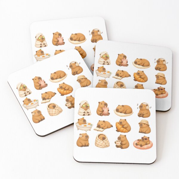 Item preview, Capybara Day Off – Cozy Cute Sticker Pack designed and sold by alexrow.