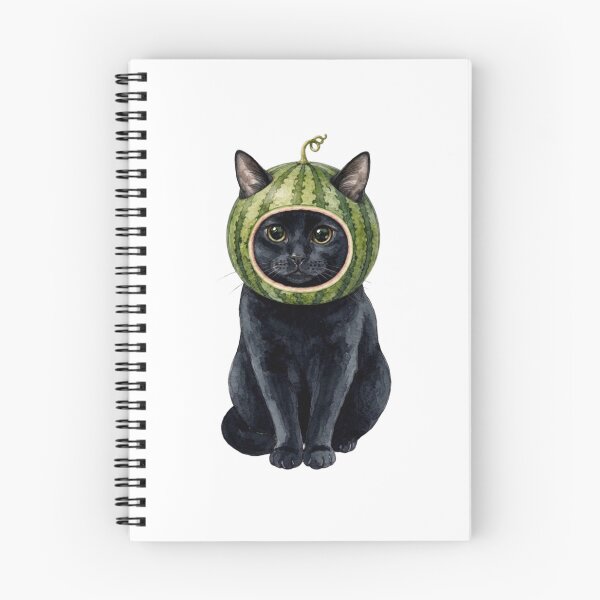 Item preview, Kawaii Fruit Kitty | Black Cat & Watermelon designed and sold by KittyClosetStore.