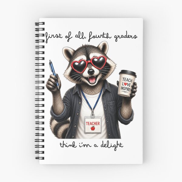 Item preview, Fourth Grade Teacher Funny Racoon designed and sold by LounisArt.