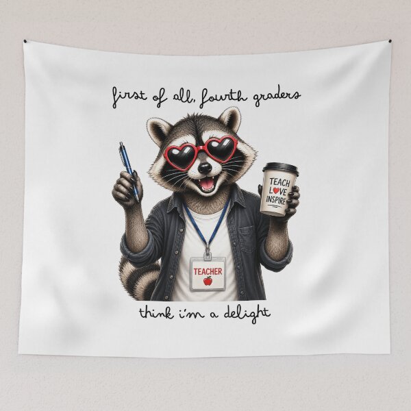 Item preview, Fourth Grade Teacher Funny Racoon designed and sold by LounisArt.