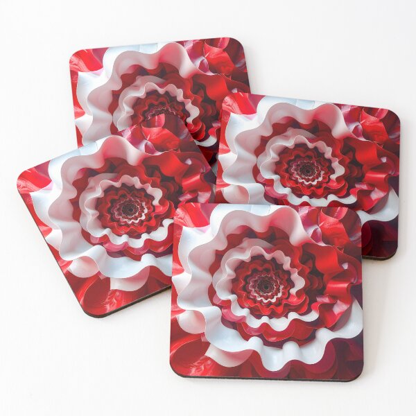 Item preview, Red and White Spiral Flower designed and sold by Vicky Brago-Mitchell®.