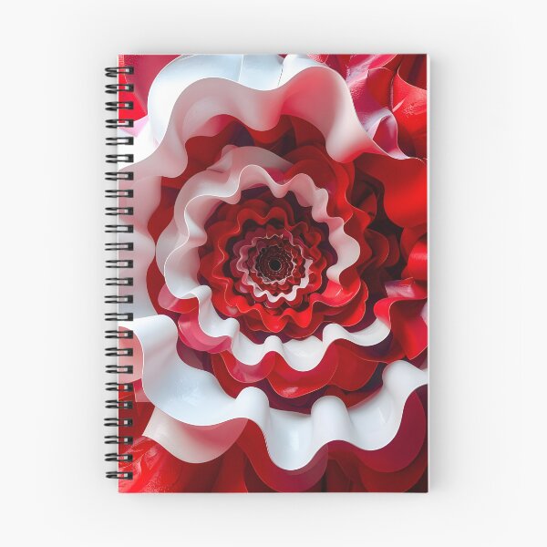 Item preview, Red and White Spiral Flower designed and sold by Vicky Brago-Mitchell®.