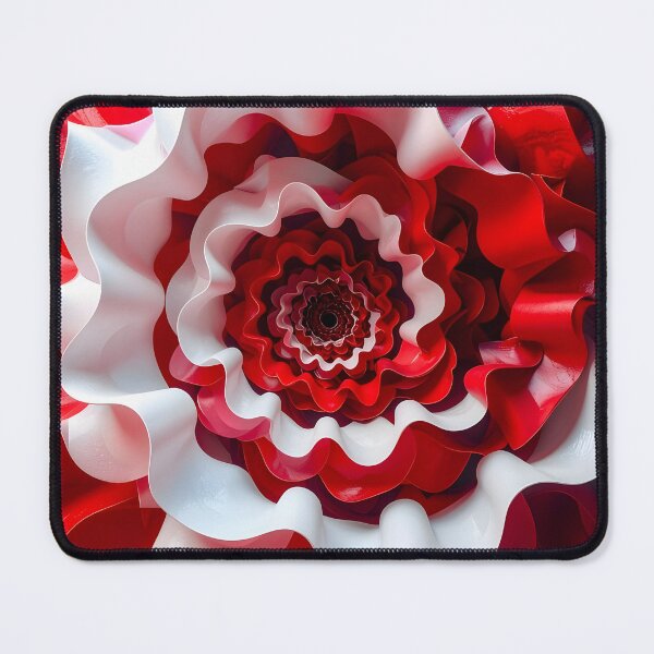 Item preview, Red and White Spiral Flower designed and sold by Vicky Brago-Mitchell®.