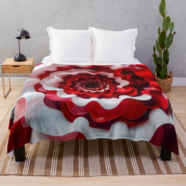 Item preview, Red and White Spiral Flower designed and sold by Vicky Brago-Mitchell®.