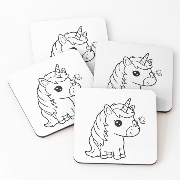 Item preview, Cute Baby Unicorn with Butterfly designed and sold by ArtPer-design.