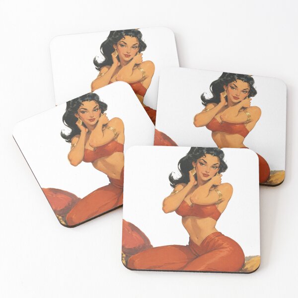 Item preview, Desert Princess Pin-Up | Original Arabian Fantasy Vintage Illustration designed and sold by Cosplayvintage.