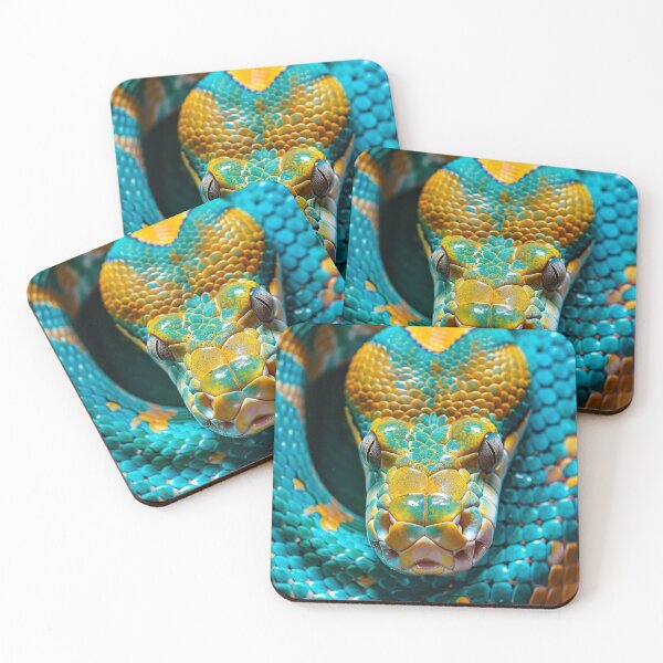 Item preview, Coiled Teal Orange Snake designed and sold by Pierce Millington Gallery.