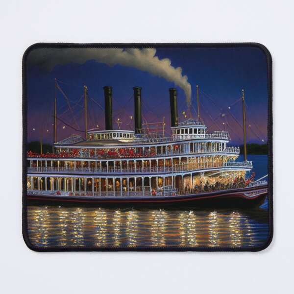 Item preview, Mississippi Steamboat at Twilight | Vintage Riverboat Art designed and sold by GSizzle1.