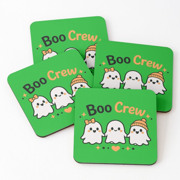 Item preview, Boo Crew Cute Ghost Trio Halloween | Minimal Line Art Spooky Friends Description designed and sold by DesignHouse07.