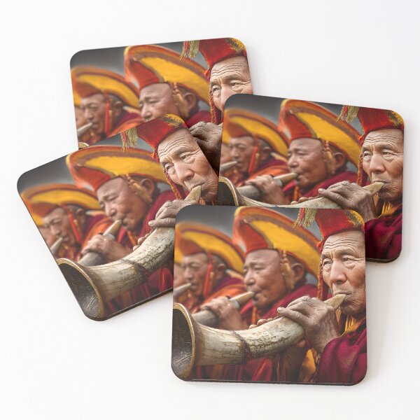 Item preview, Monks Playing Traditional Instruments in Harmony designed and sold by Artessie.