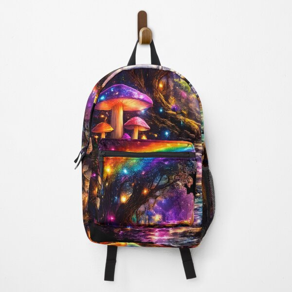Item preview, Rainbow Enchanted Forest | Magical Fantasy Waterfall with Glowing Mushrooms & Fairy Lights designed and sold by Masora.studio.