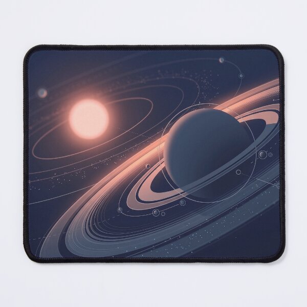 Item preview, Illustrazione di un sistema planetario ad anelli designed and sold by deeporbitgames.