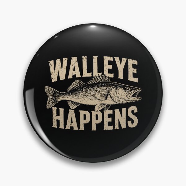 Item preview, Walleye Happens Funny Fishing Retro Graphic designed and sold by PrintAtelier.