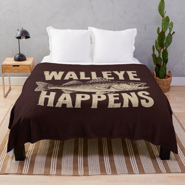 Item preview, Walleye Happens Funny Fishing Retro Graphic designed and sold by PrintAtelier.