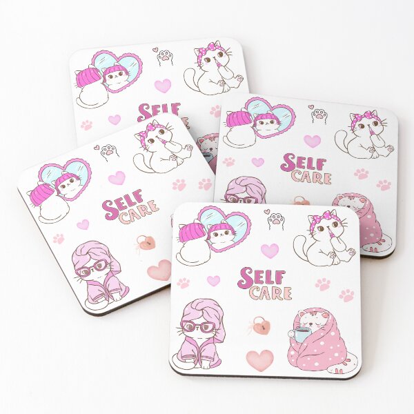 Item preview, Cute Kawaii kitten Silly Cat Self Care Routine Pink Spa Kitten cozy cats Aesthetic designed and sold by Art IN Pack.