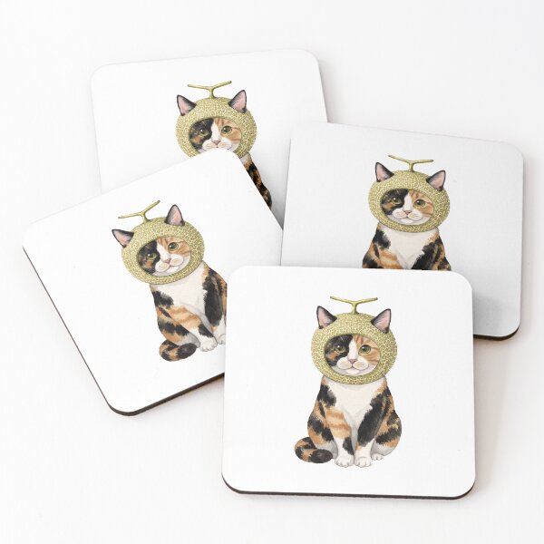 Item preview, Kawaii Fruit Kitty | Calico Cat & Melon designed and sold by KittyClosetStore.