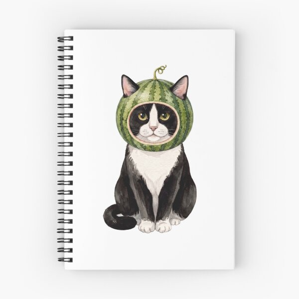 Item preview, Kawaii Fruit Kitty | Tuxedo Cat & Watermelon designed and sold by KittyClosetStore.