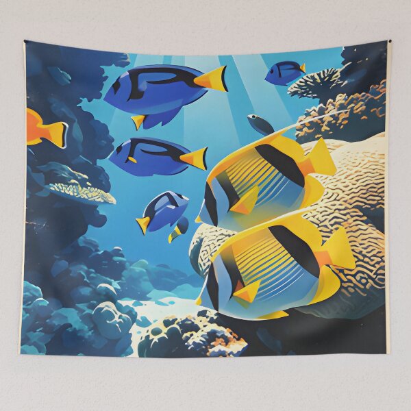 Item preview, Krabi Coral Reef Symphony – Vintage Marine Poster designed and sold by Spirit of Siam.