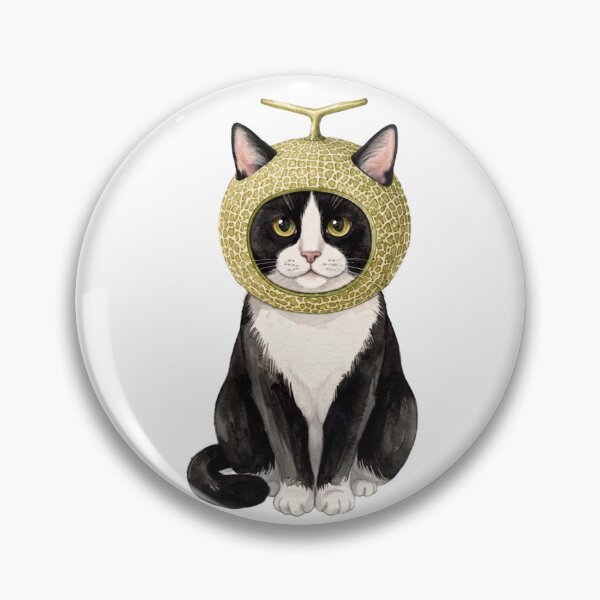 Item preview, Kawaii Fruit Kitty | Tuxedo Cat & Melon designed and sold by KittyClosetStore.