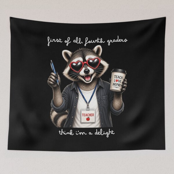 Item preview, Fourth Grade Teacher Funny Racoon designed and sold by LounisArt.