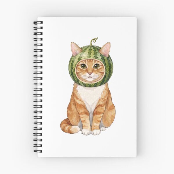 Item preview, Kawaii Fruit Kitty | Orange Tabby/Ginger Cat & Watermelon designed and sold by KittyClosetStore.
