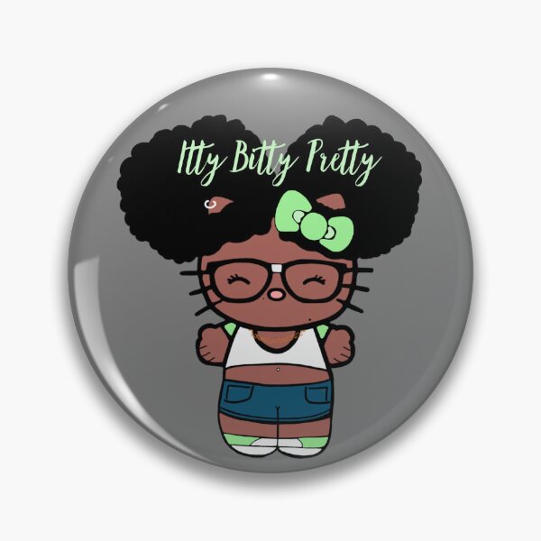 Item preview, Black Girl Hello Kitty Inspired Kawaii Character | Cute Natural Hair Illustration  designed and sold by MsGoldenCreates.