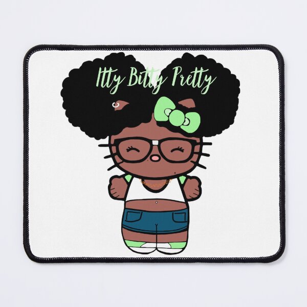 Item preview, Black Girl Hello Kitty Inspired Kawaii Character | Cute Natural Hair Illustration  designed and sold by MsGoldenCreates.