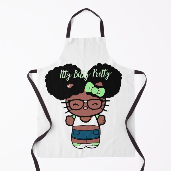 Item preview, Black Girl Hello Kitty Inspired Kawaii Character | Cute Natural Hair Illustration  designed and sold by MsGoldenCreates.