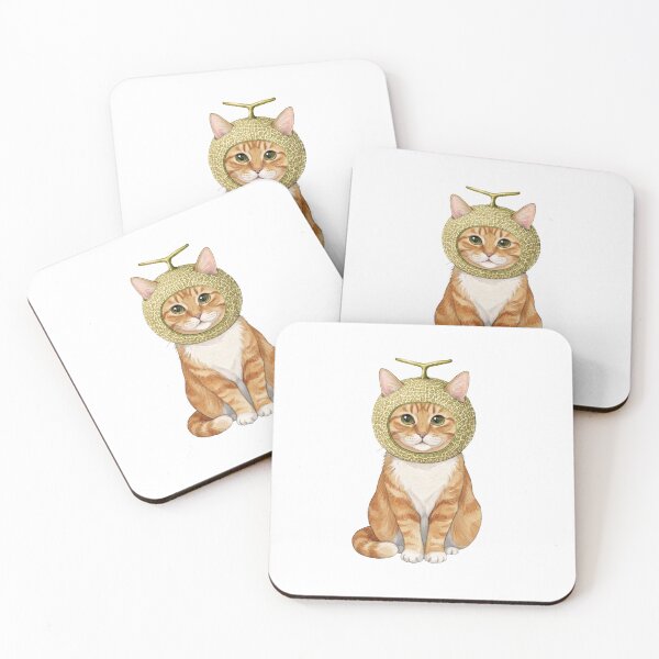 Item preview, Kawaii Fruit Kitty | Orange Tabby/Ginger Cat & Melon designed and sold by KittyClosetStore.