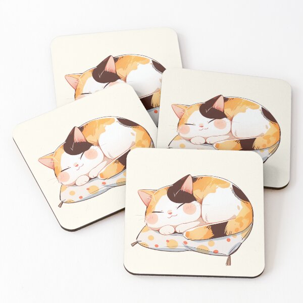 Item preview, Calico Cat Napping on a Cushion designed and sold by NikoNekoDesigns.