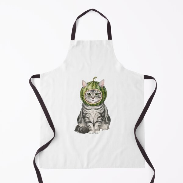 Item preview, Kawaii Fruit Kitty | Silver Tabby Cat & Watermelon designed and sold by KittyClosetStore.