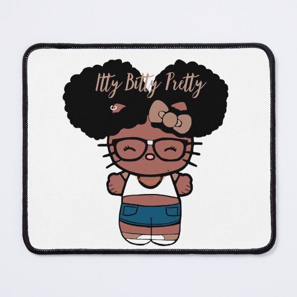 Item preview, Black Girl Hello Kitty Inspired Kawaii Character | Cute Natural Hair Illustration designed and sold by MsGoldenCreates.