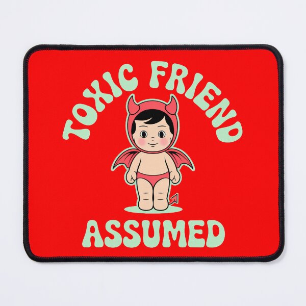 Item preview, Toxic Friend Assumed - Cute Devil Baby Retro Quote Design designed and sold by Raloel Art.