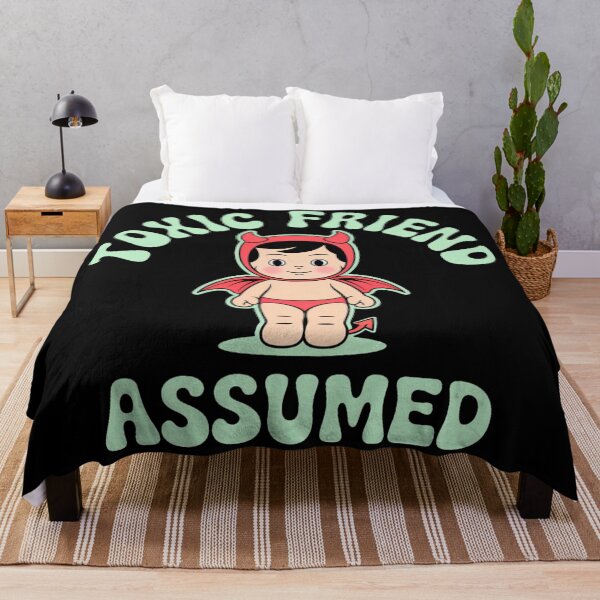 Item preview, Toxic Friend Assumed - Cute Devil Baby Retro Quote Design designed and sold by Raloel Art.