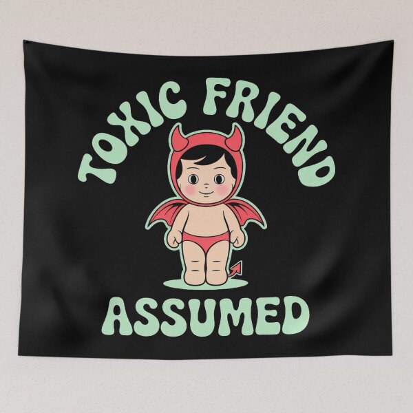 Item preview, Toxic Friend Assumed - Cute Devil Baby Retro Quote Design designed and sold by Raloel Art.