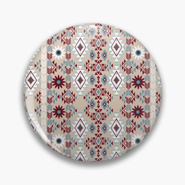 Item preview, Red and Brown Geometric Floral Tile Pattern designed and sold by behappyandrelax.