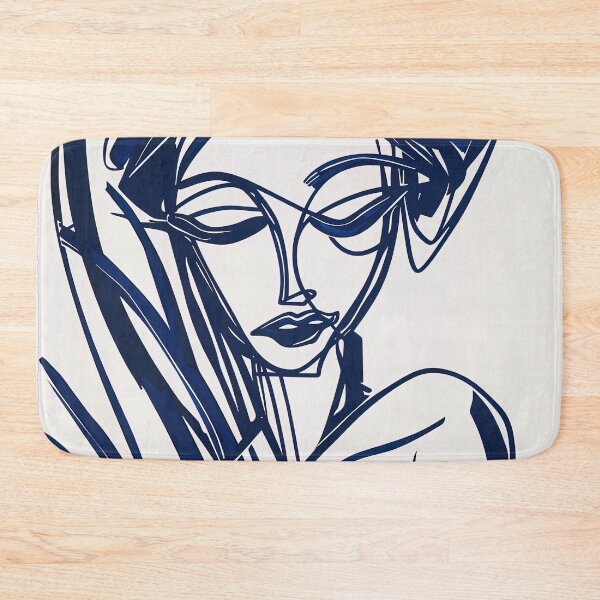 Item preview, Costa Rican woman - Blue Abstract Art designed and sold by shadow-bloom.