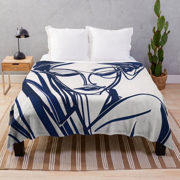 Item preview, Costa Rican woman - Blue Abstract Art designed and sold by shadow-bloom.