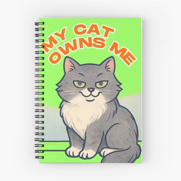 Item preview, “My Cat Owns Me” ?? | Cat with Attitude, Fun Design for Cat Lovers, Vintage Illustration Style designed and sold by Cat-astrophes.