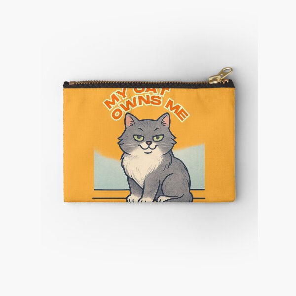 Item preview, “My Cat Owns Me” ?? | Cat with Attitude, Fun Design for Cat Lovers, Vintage Illustration Style designed and sold by Cat-astrophes.