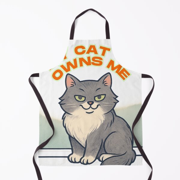Item preview, “My Cat Owns Me” ?? | Cat with Attitude, Fun Design for Cat Lovers, Vintage Illustration Style designed and sold by Cat-astrophes.