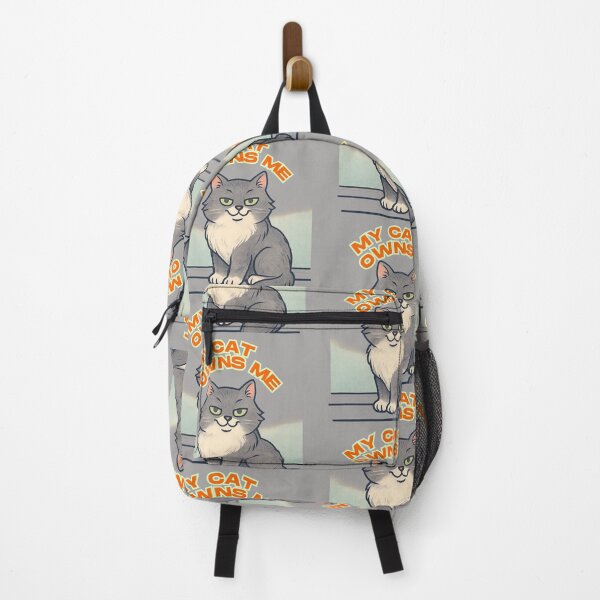 Item preview, “My Cat Owns Me” ?? | Cat with Attitude, Fun Design for Cat Lovers, Vintage Illustration Style designed and sold by Cat-astrophes.