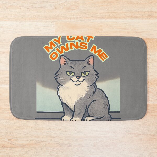 Item preview, “My Cat Owns Me” ?? | Cat with Attitude, Fun Design for Cat Lovers, Vintage Illustration Style designed and sold by Cat-astrophes.