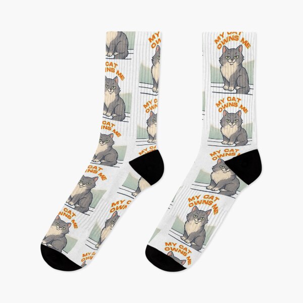 Item preview, “My Cat Owns Me” ?? | Cat with Attitude, Fun Design for Cat Lovers, Vintage Illustration Style designed and sold by Cat-astrophes.