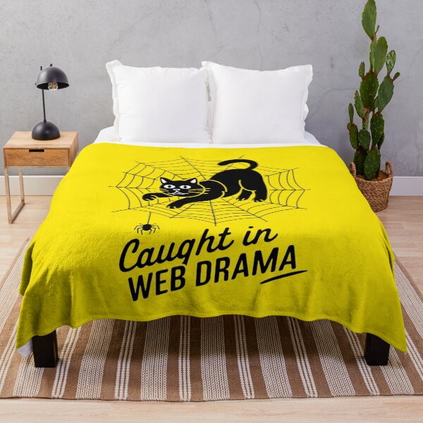 Item preview, Caught in Web Drama - Funny Black Cat Halloween Pun Design designed and sold by Outlet Raloel.